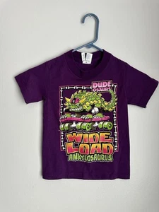 Vintage 4T Boys Purple Green Dino Shirt Dude Osaurs Retro T Sun Sportswear - Picture 1 of 4