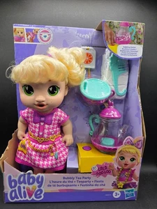 Muñeca Baby Alive Bubbly Tea Party con accesorios cabello rubio 3+ años incluye - Imagen 1 de 6