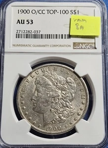 1900-O/CC $1 Morgan Silver Dollar - NGC AU53 - Picture 1 of 2