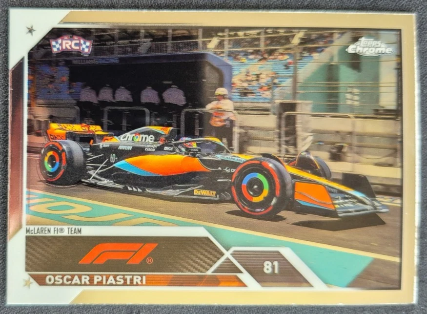 2023 Topps Chrome F1 Formula 1 Base Rookie Car Oscar Piastri #42 - Image 1 of 2