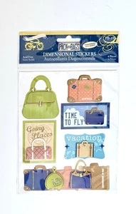 Little Yellow Bicycle ~ Pack Your Bags ~ Dimensional Stickers - Vacation, Travel - Picture 1 of 2