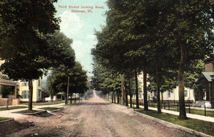 IL DELAVAN Illinois THIRD STREET WEST 1909 DEUTSCHLAND POSTKARTE - Bild 1 von 2