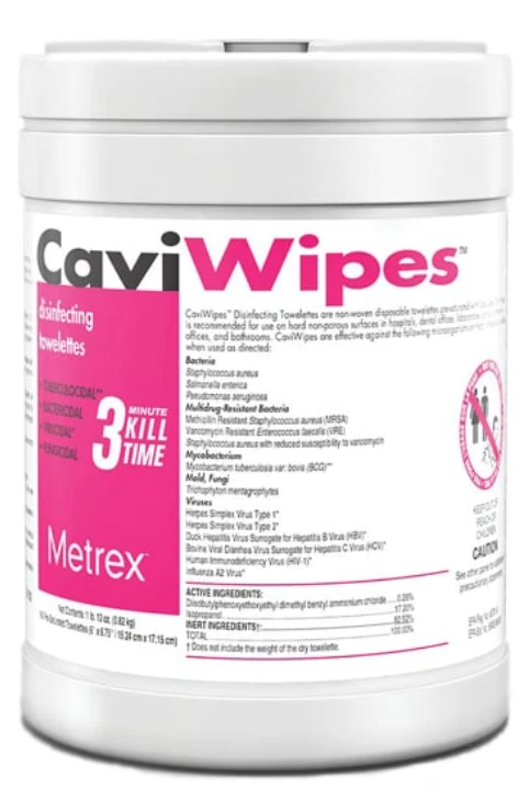 CaviWipes Disinfecting Towelettes – Large 6" x 6.75", 160 Wipes/Canister - Image 1 of 1