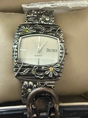 Decree Women’s Dark Colored Flowers Watch - Image 1 of 4
