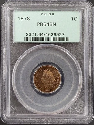 1878 Proof Indian Head Cent certified PR 64 BN by PCGS! - Image 1 of 4
