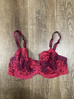 Sujetador camiseta de encaje sin forro Wacoal rosa y ciruela talla 38D para mujer Foto 1 de 4