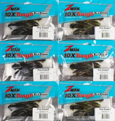 (LOT OF 6) Z-MAN PRO CRAWZ 3.5" PRCR-268 CALIFORNIA CRAW CO7485 - Image 1 of 2
