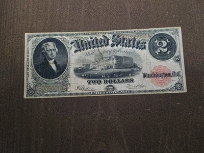 1917 $2 Small red circulated legal tender note D50396081A - Image 1 of 4