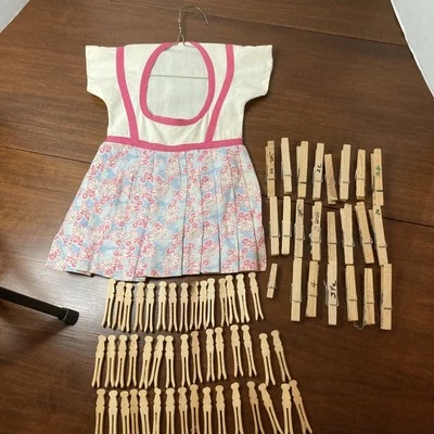 Prendedor de ropa vintage hecho a mano para niños con pinzas para ropa Foto 1 de 4