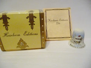 THIMBLE HANDPAINTED PORCELAIN HEIRLOOM EDITIONS '83 RYN "DREAMING OF A WHITE..." - Picture 1 of 6