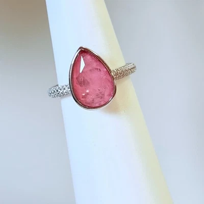 Anillo Bomb Party Sterling Club Talla 6 Cuarzo Rosa en Plata de Ley .925 Foto 1 de 4