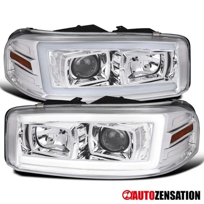 Fit 2000-2006 GMC Sierra 1500 2500 GMC Yukon LED Tube Projector Headlights Lamps Foto 1 de 4