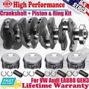 Engine Crankshaft+ Piston & Ring Kit For Audi A4 A6 Q5 Q7 VW Golf GTI 2.0T EA888 - Picture 1 of 12