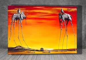 Salvador Dali The Elephants CANVAS PAINTING ART PRINT POSTER 1588 - Picture 1 of 8
