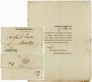 1820 LETTER RLO from FRANCIS FREELING to SAMUEL HALL BEVERLEY LEAP YEAR 29 FEB - Picture 1 of 4