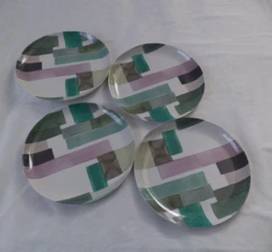 Crate & Barrel Melamine Colorful Art Ionna Salad Plates Set of 4 - Picture 1 of 7
