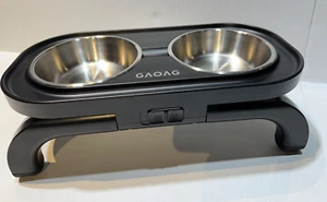 Adjustable Raised Pet Bowl for Cats and Small Dogs w/ Lock Legs (removable bowls - Picture 1 of 8