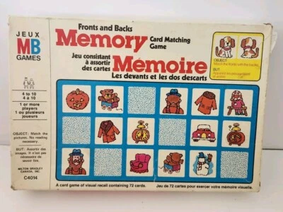 Juego Memory Fronts and Backs 1980 Milton Bradley Foto 1 de 4