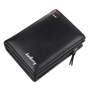 HOT! Leder Herren Geldbörse Geldbeutel Portemonnaie RFID Klein Portmonee Schwarz - Bild 1 von 13