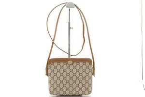 Vintage Gucci GG Plus Schultertasche PVC Leder Braun Original - Bild 1 von 10