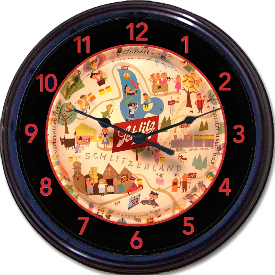 Reloj de pared con bandeja de cerveza Schlitz Schlitz Schlitz Brewing Co Milwaukee Foto 1 de 1