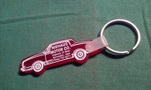 Vintage Keychain NIEHAUS MOTOR CO Burlington Iowa Car Key Ring Advertising Promo - Picture 1 of 3