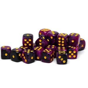 10 piezas dados puntuales D6 de 12 mm - dados D6 - negro púrpura DND RPG mazmorras dragones - Imagen 1 de 1