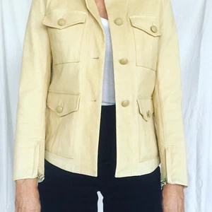 Phillip Lim Buttercream Leather Structures Jacket, Size 0. - Picture 1 of 8