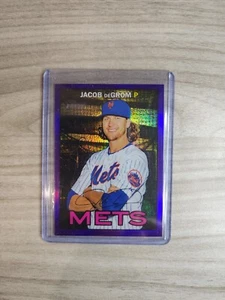 2016 Topps Heritage Purple Chrome Refractor (Jacob deGrom #THC-495) Mets - Picture 1 of 2