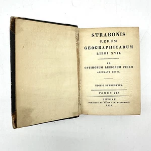 1829 Strabonis Rerum Geographicarum Libri XVII Vol I, II , III (Ex Library) - Foto 1 di 12