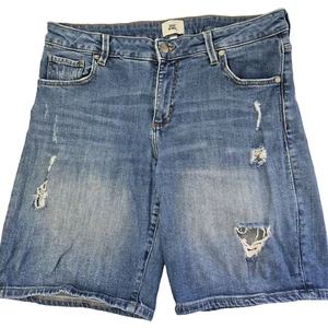 Just Jeans Denim Shorts Womens Size 11 Blue Mid Rise Billie Stretch Distressed - Picture 1 of 7