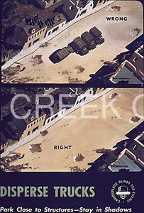 WWII Poster, "Park Close to Structures—Stay in Shadows" Print on 11x14" 22879 - Picture 1 of 1