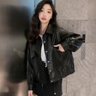 Women's Casual Long Sleeve Single-Breasted Outwear Loose Lapel Shorts Tops Chic