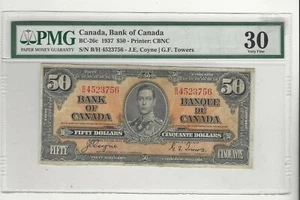1937  BOC BC-26c, $50 Coy/Tow SN: BH 4523756  PMG VF-30 - Bild 1 von 2