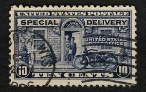US 1922 #E12a Special Delivery 10c Ultra Motorcycle Messenger FV Used - Picture 1 of 2