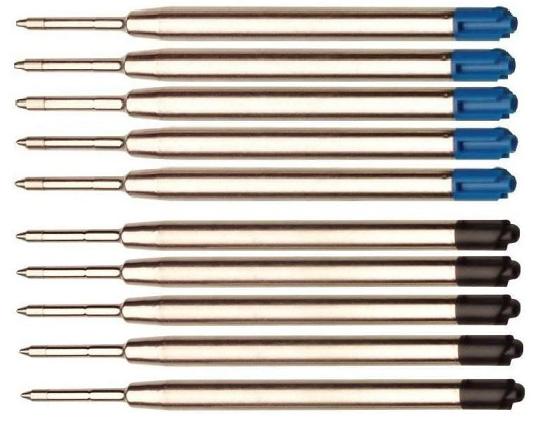 10x Metall Großraummine blau & schw passend für Parker-System Großraumminen Mine