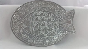 Pewter Display Tray - Fish Detailed Design - 7.5" x 5.25" - Picture 1 of 9