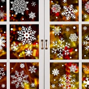 284 Pcs Christmas Window Clings - Snowflake Decals for Holiday Décor & Parties - Picture 1 of 7