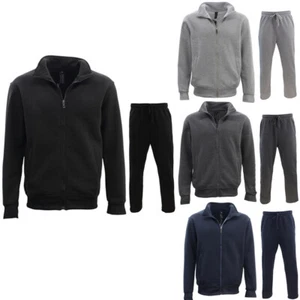 FIL Men's Fleece Zip up Sweater Track Pants Set Tracksuit Sweatsuit - Picture 1 of 17