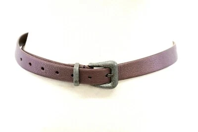 NWT Brunello Cucinelli Women Metallic Leather Skinny Belt W/SparklyBuckle M A186 - Image 1 of 4