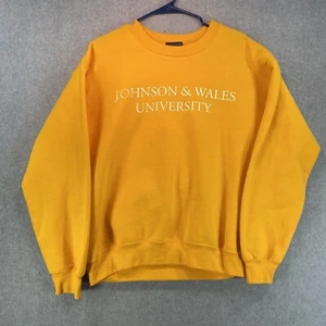 Vintage Johnson And Wales Sweatshirt Adult Medium Yellow Crew Neck Wildcats MV - Picture 1 of 10