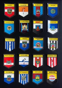 B.A.B. Products Football Shields Stickers 1972 White Backs (except Sunderland) - Picture 1 of 22