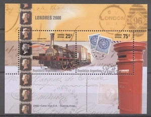 Argentine 2000-Stamp on Stamp-Train-MNH B290 - Picture 1 of 1
