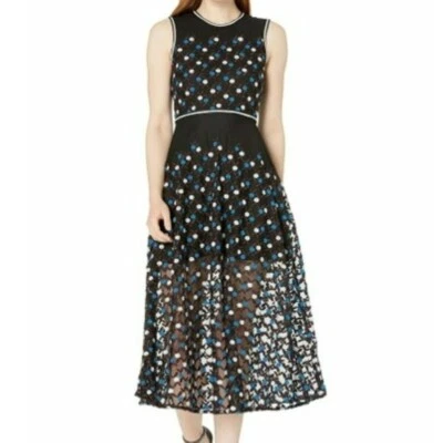 Vestido sin mangas de malla bordada a lunares Cynthia Rowley para mujer 4 NUEVO Foto 1 de 4