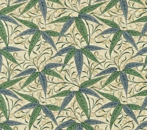 WILLIAM MORRIS CURTAIN FABRIC DESIGN Bamboo 3.5 MTRS THYME/ARTICHOKE LINEN BLEND - Picture 1 of 13