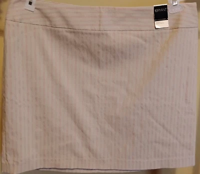 NWT $34.50 Lane Bryant Beige w/Red Pinstripe Stretch Straight Pencil Skirt Sz 24 - Image 1 of 2
