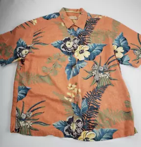 Tommy Bahama XL extra großes orange hawaiianisches Hemd tropisch Urlaub Blumenmuster - Bild 1 von 21