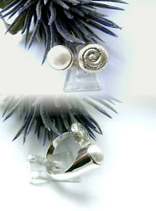 SCHMUCK-STCK NEU RING SILBER PERLE SCHNECKE NEU - Bild 1 von 5