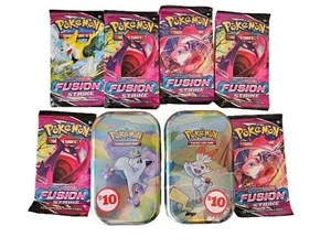 10x Fusion Strike Booster Packs - Galar Pal Mini Tin Set - E23 Factory Sealed - Picture 1 of 8