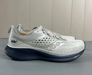 Saucony Ride 17 Mens Running Shoes Gray Blue Lace Up Low Trainers Sneakers Sz 10 - Picture 1 of 14
